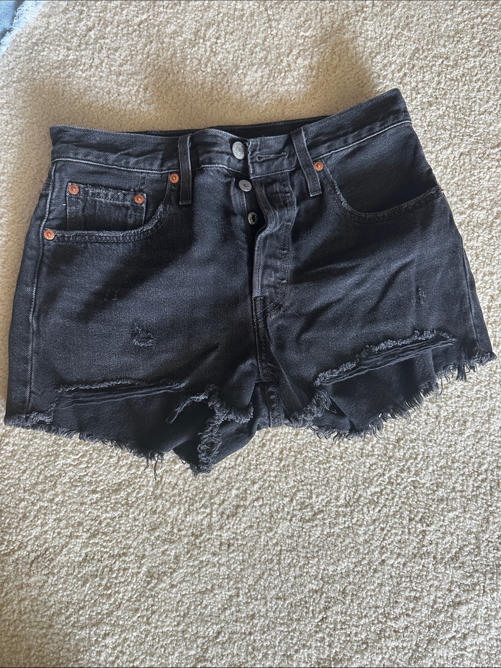 Levi's Women's Denim Cutoff Shorts - Light Wash, Medium Wash, Black, White - Picture 2 of 16